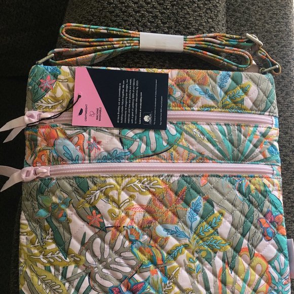 Vera Bradley Cotton Triple Zip Hipster Crossbody Purse - Picture 1 of 5